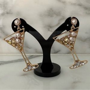 Martini Pearl Drop Earrings